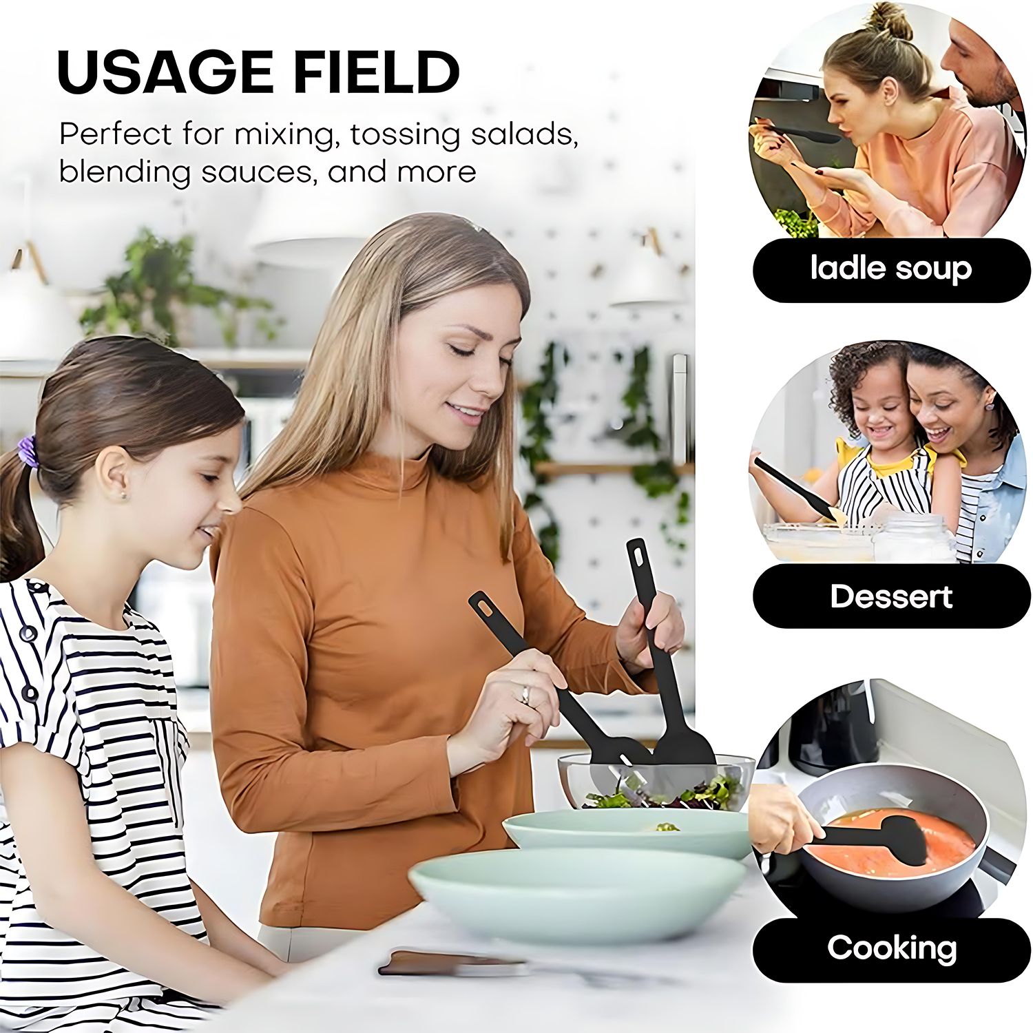 Kitchen Silicone Mixing Spoon - Heat-Resistant & BPA-Free 1