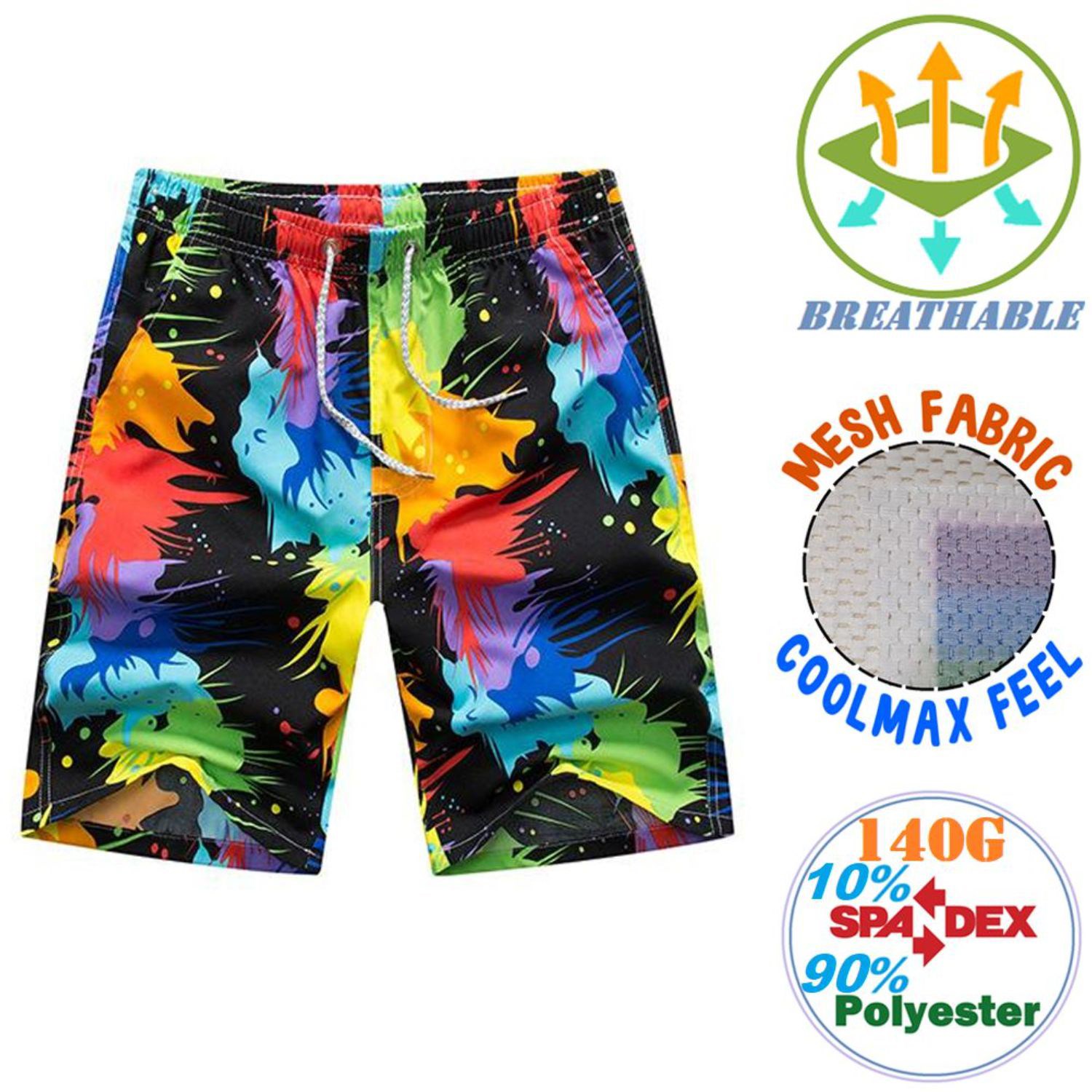 Men's 160 GSM Birdseye Mesh Performance Coolmax Short, Soft & Stretchy 2