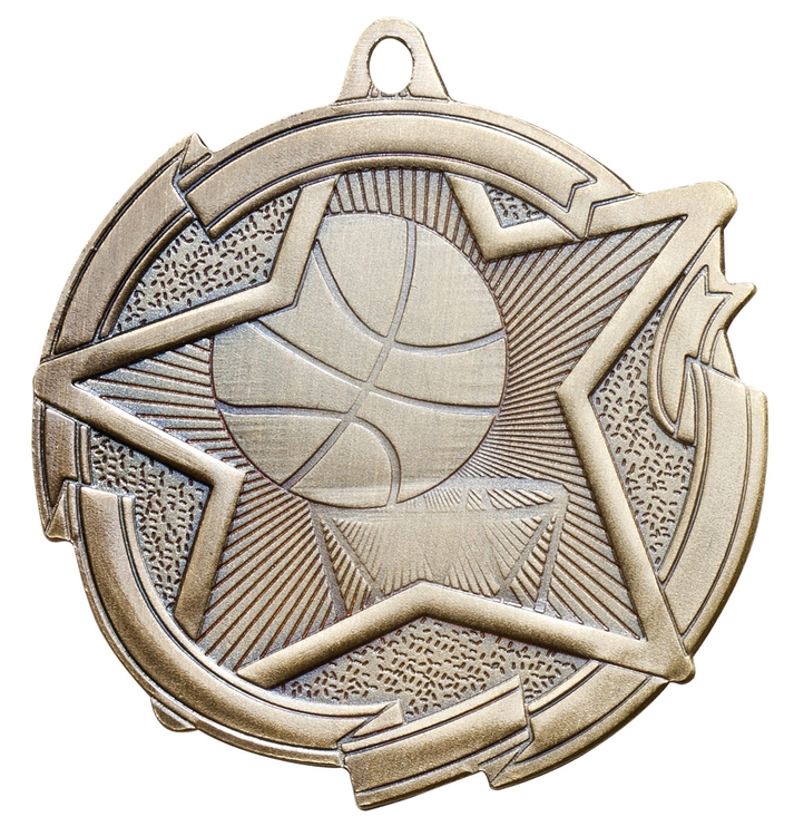 Basketball Star Medal 2-3/8" 2
