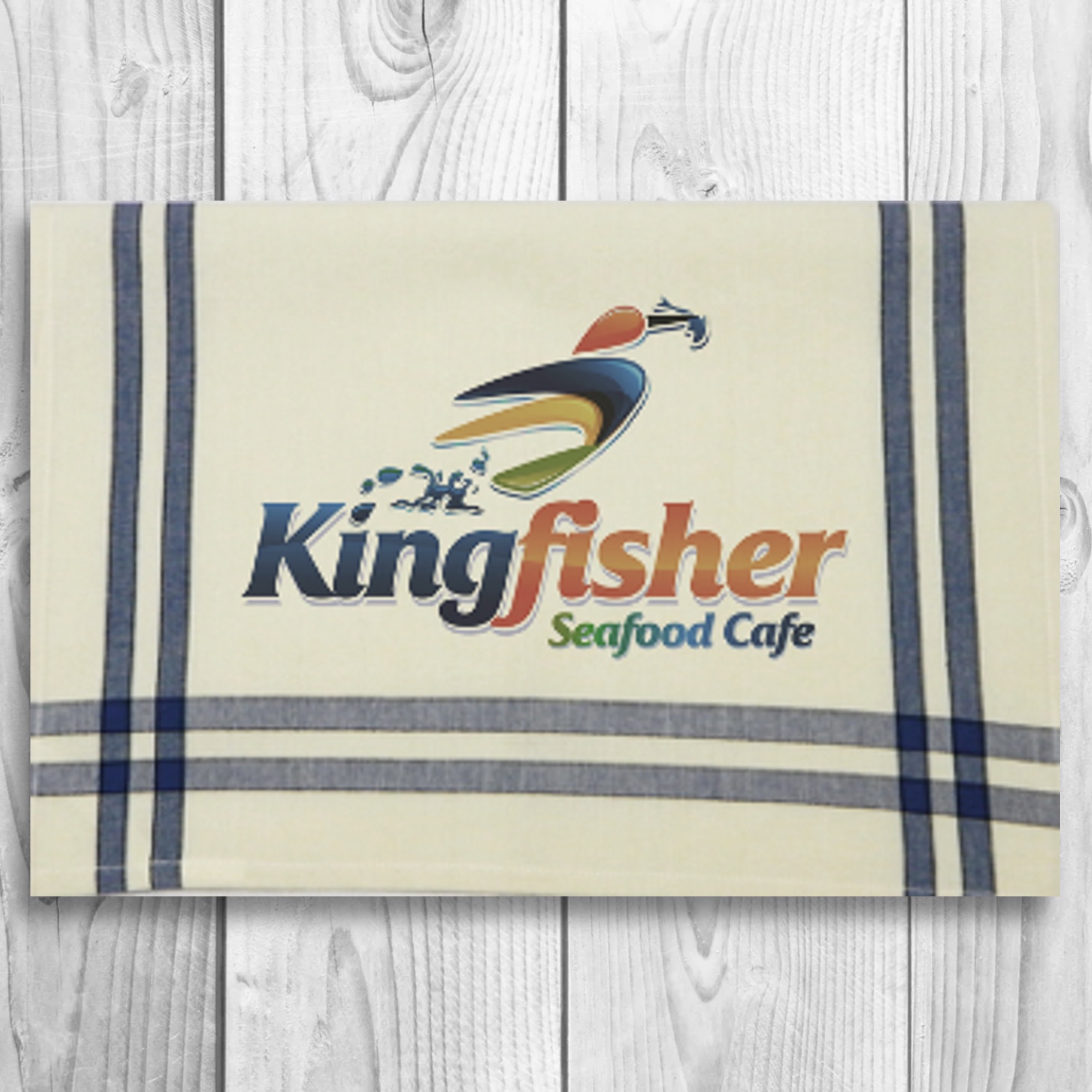 Blue/Black Double Stripe Kitchen Towel - 20"x28" 6