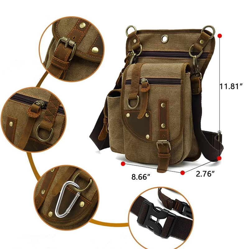 Canvas Drop Leg Bag Tactical Thigh Outdoor Waist Pack 4