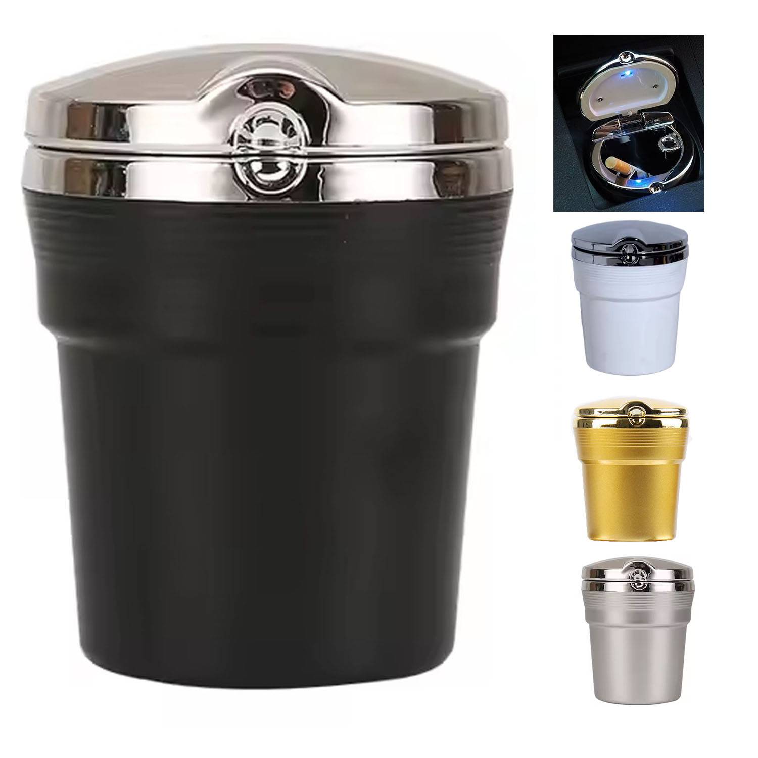 Multi-Functional Heat Resistant Car Ashtray w/ LED Light 8