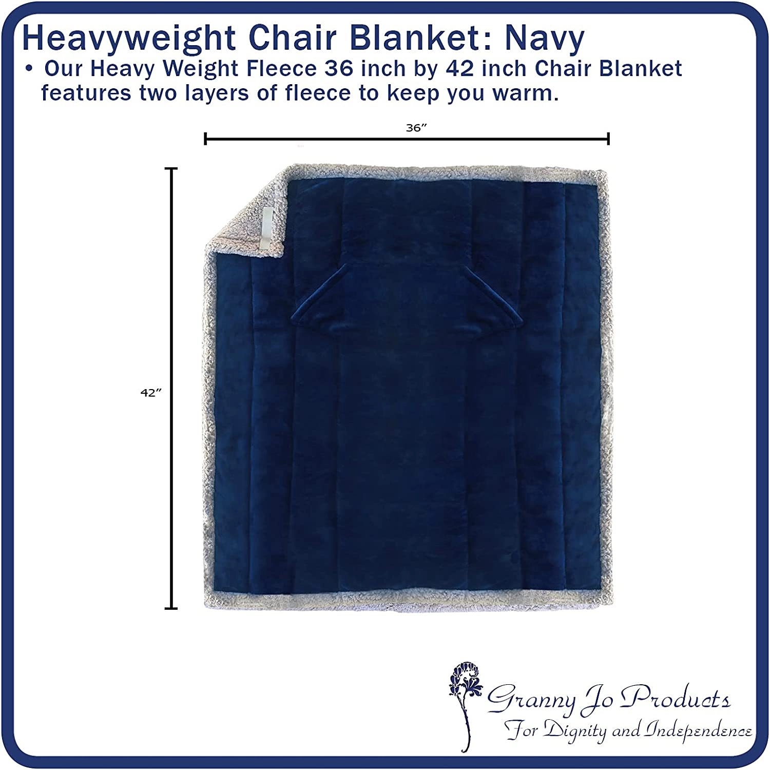 Heavyweight Wheelchair Blanket With Pouch For Adults 3