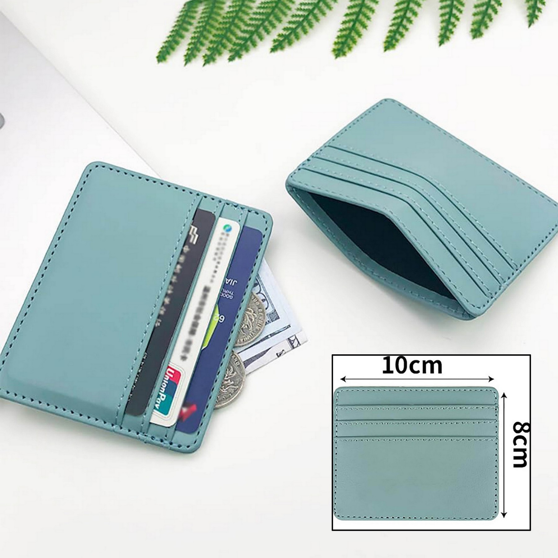 Pu Leather Slim Front Pocket Credit Card Purse 2