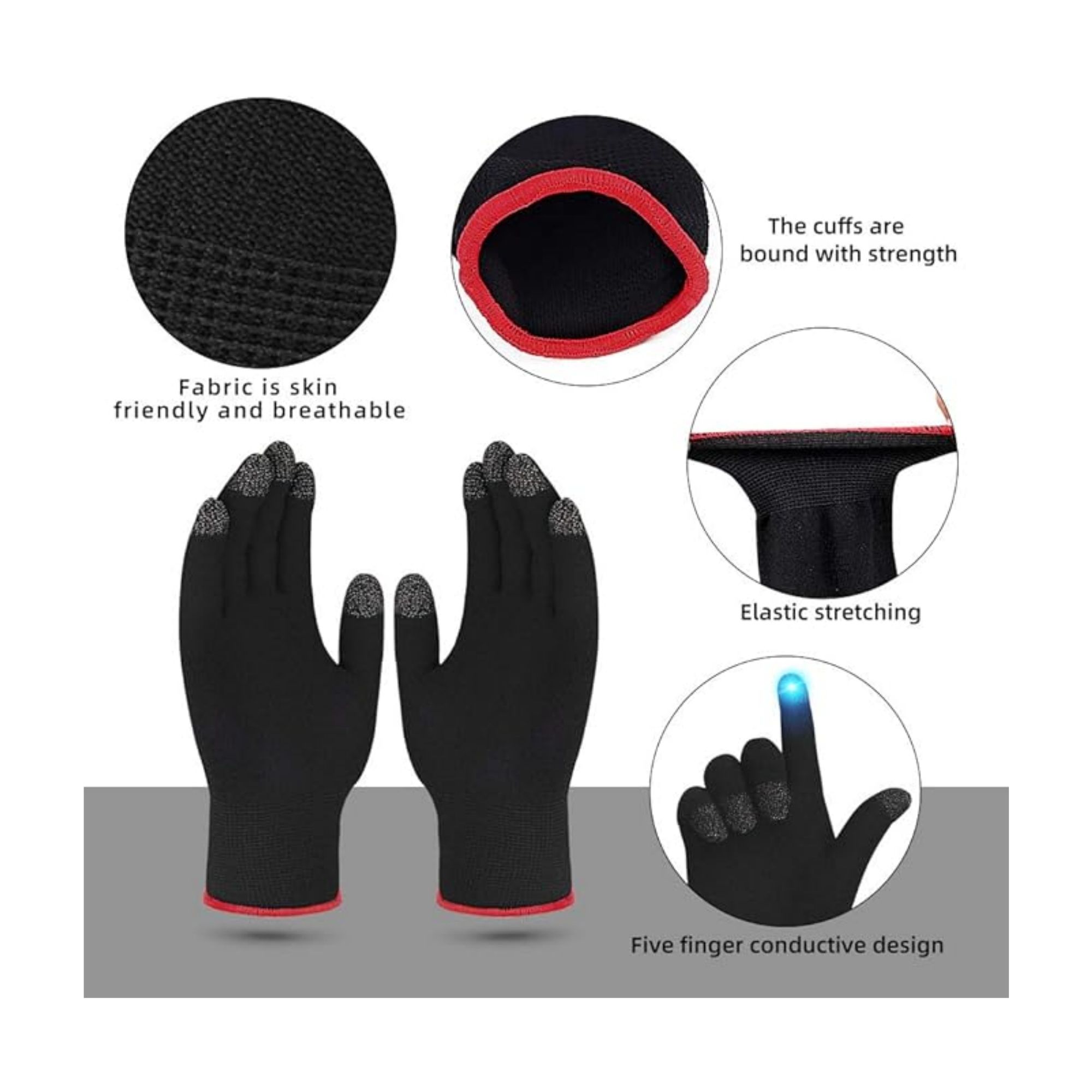 Anti-Sweat Breathable Touch Finger Glove 4