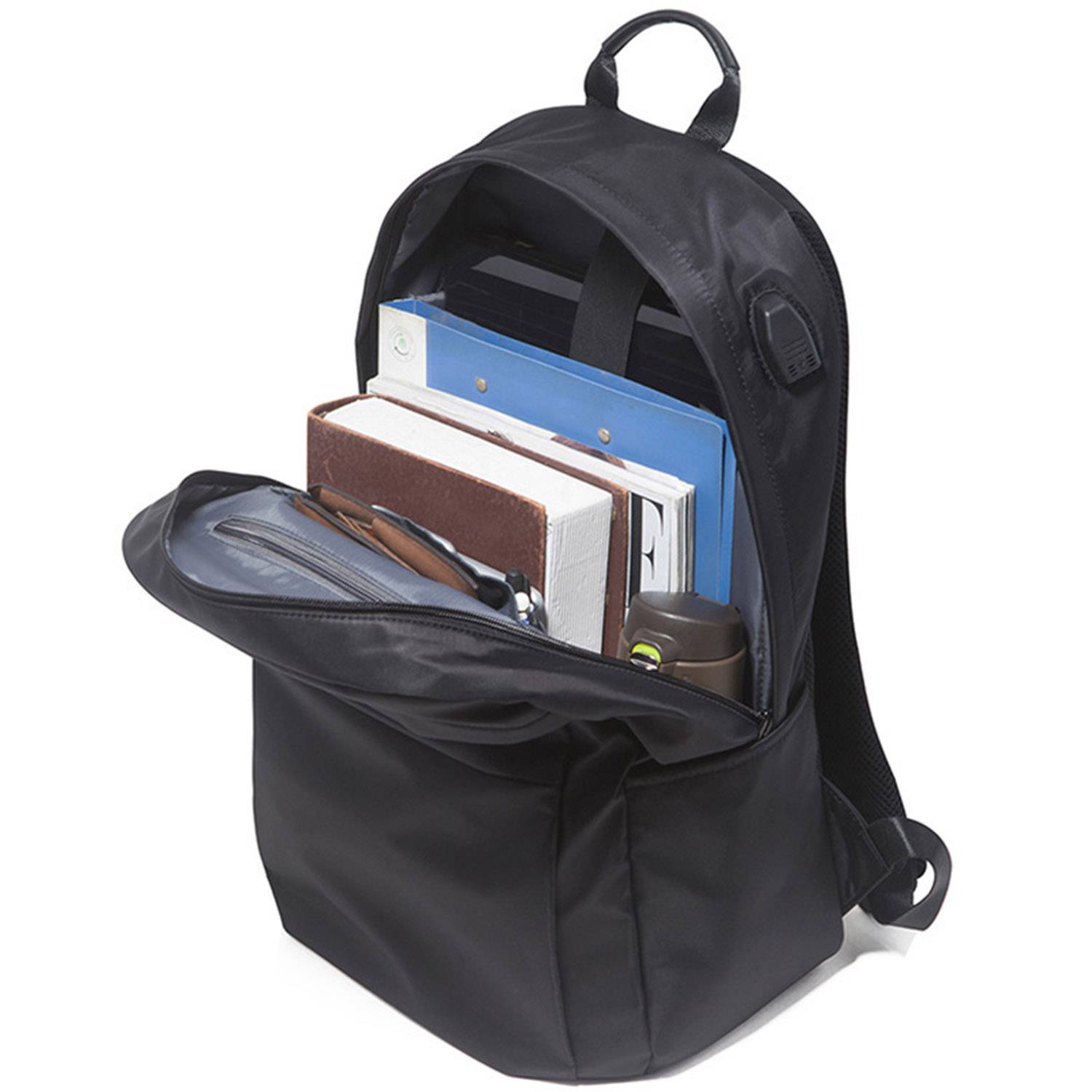 Nylon Leisure Travel Backpack W/ Usb Charging Port 3