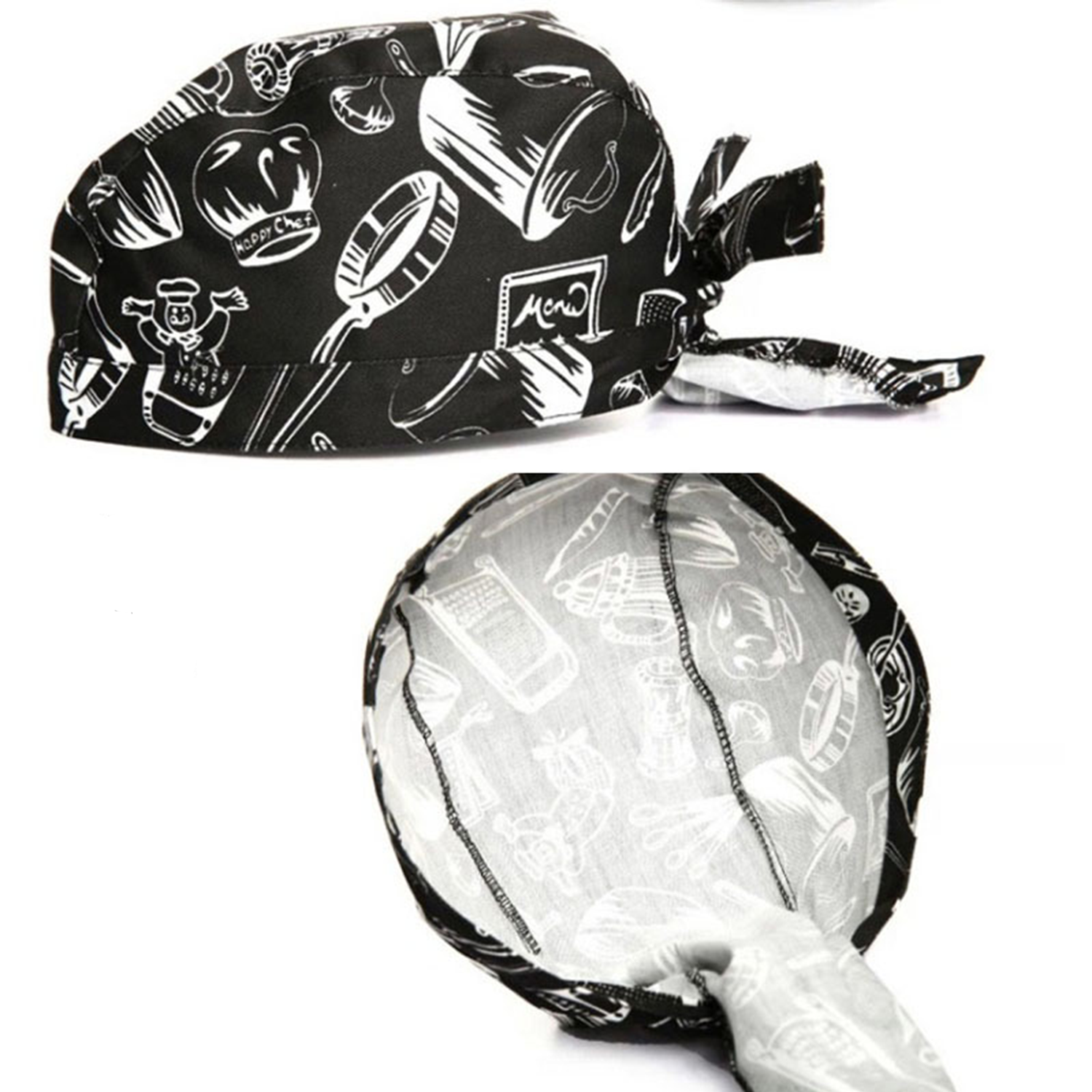Adjustable Waiter Bandana Hat Chef Work Cap 5