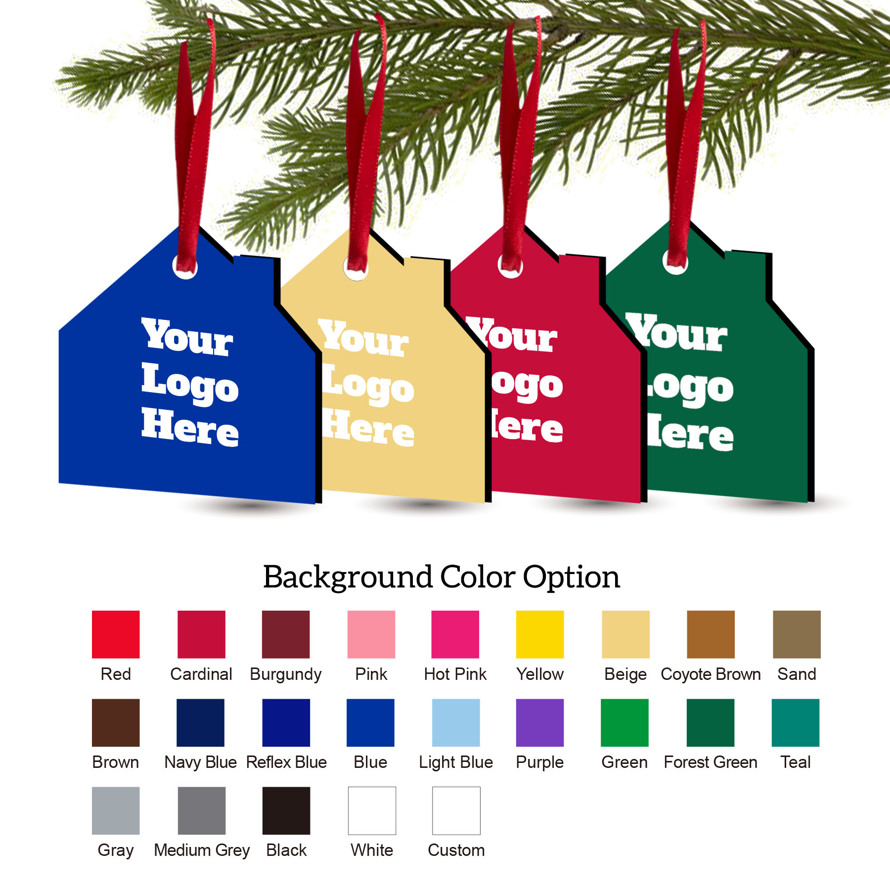 Free Shipping Solid Color Christmas Ornament - House 29