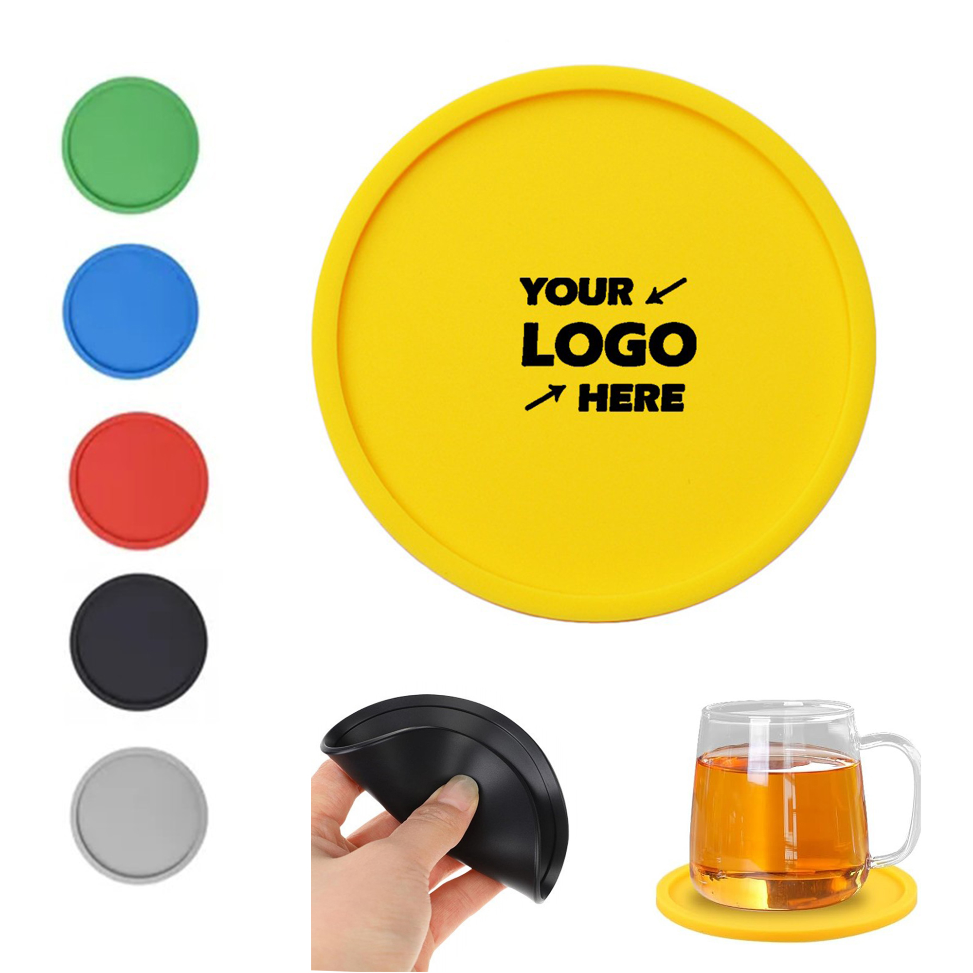 Round Silicone Coaster With Spill-Resistant Ring Cup 5