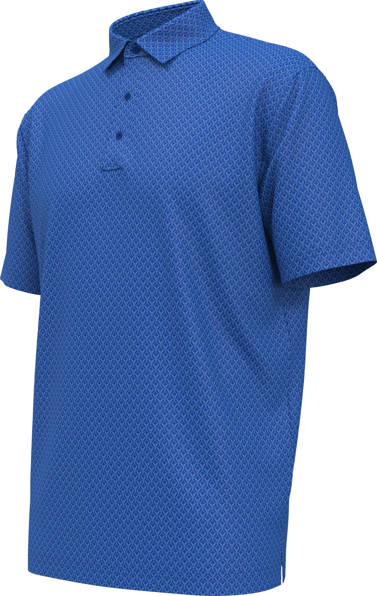 Men's Short Sleeve All Over Stitched Chev Polo 6