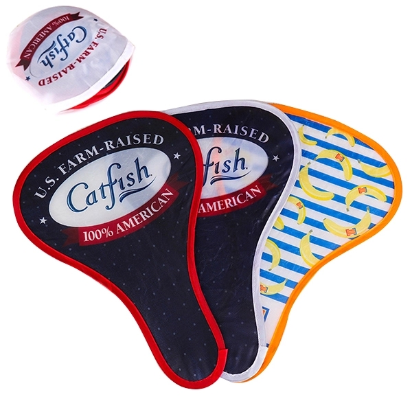 Full color T- shaped foldable fans with pouch 4