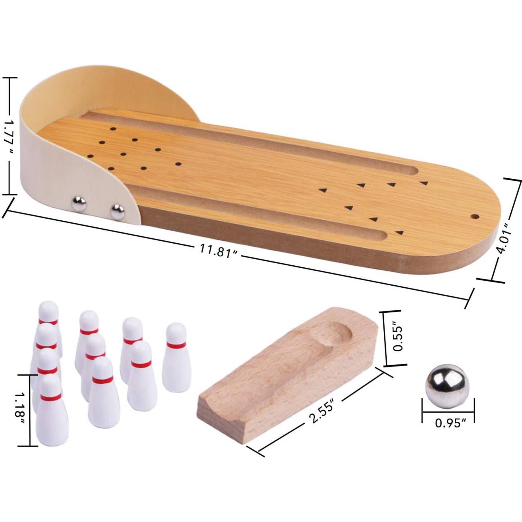 Wooden mini bowling board game 1