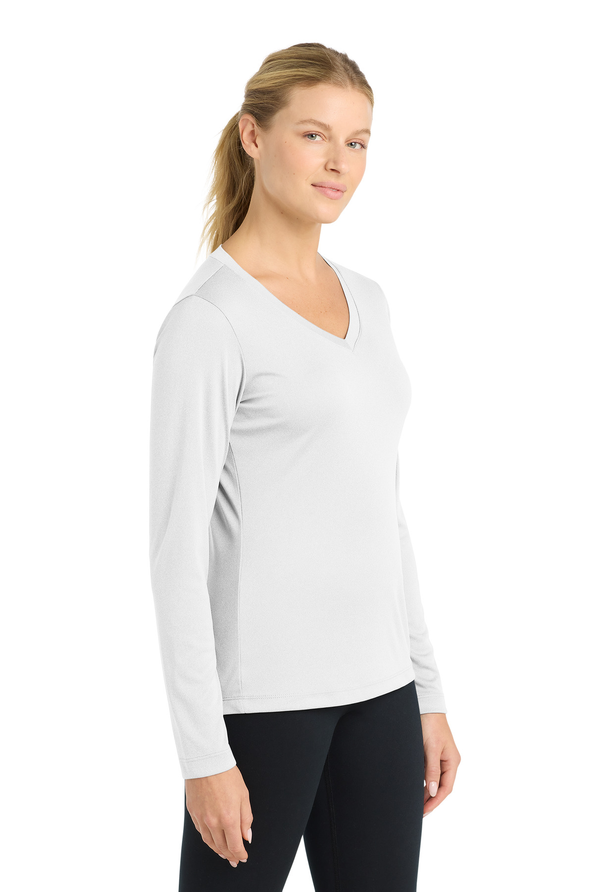 Sport-Tek Women's Long Sleeve PosiCharge Competitor V-Neck Tee. LST353LS 97