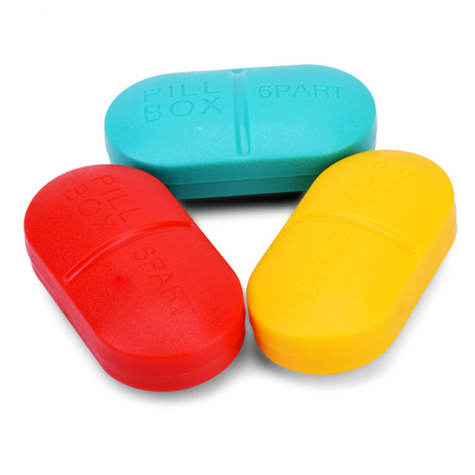 6-Compartment Plastic Oval Pill Organizer Box 4