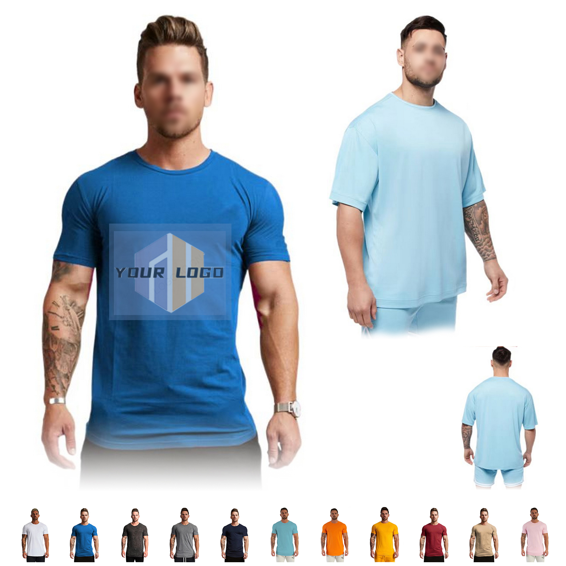 Mens Short Sleeve Round Neck Cotton T Shirt 1