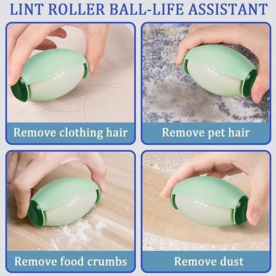 Portable Lint Roller for Sofa Carpet Clothes Pet Hair Remover Diatomite Adhesive 3