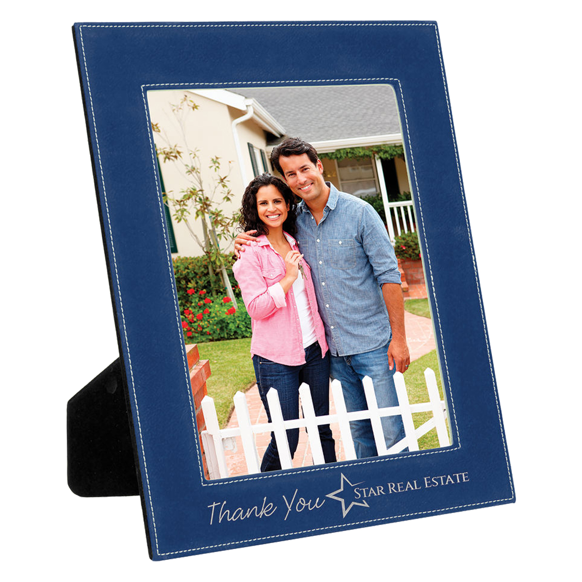 8" x 10" Blue & Silver Leatherette Photo Frame