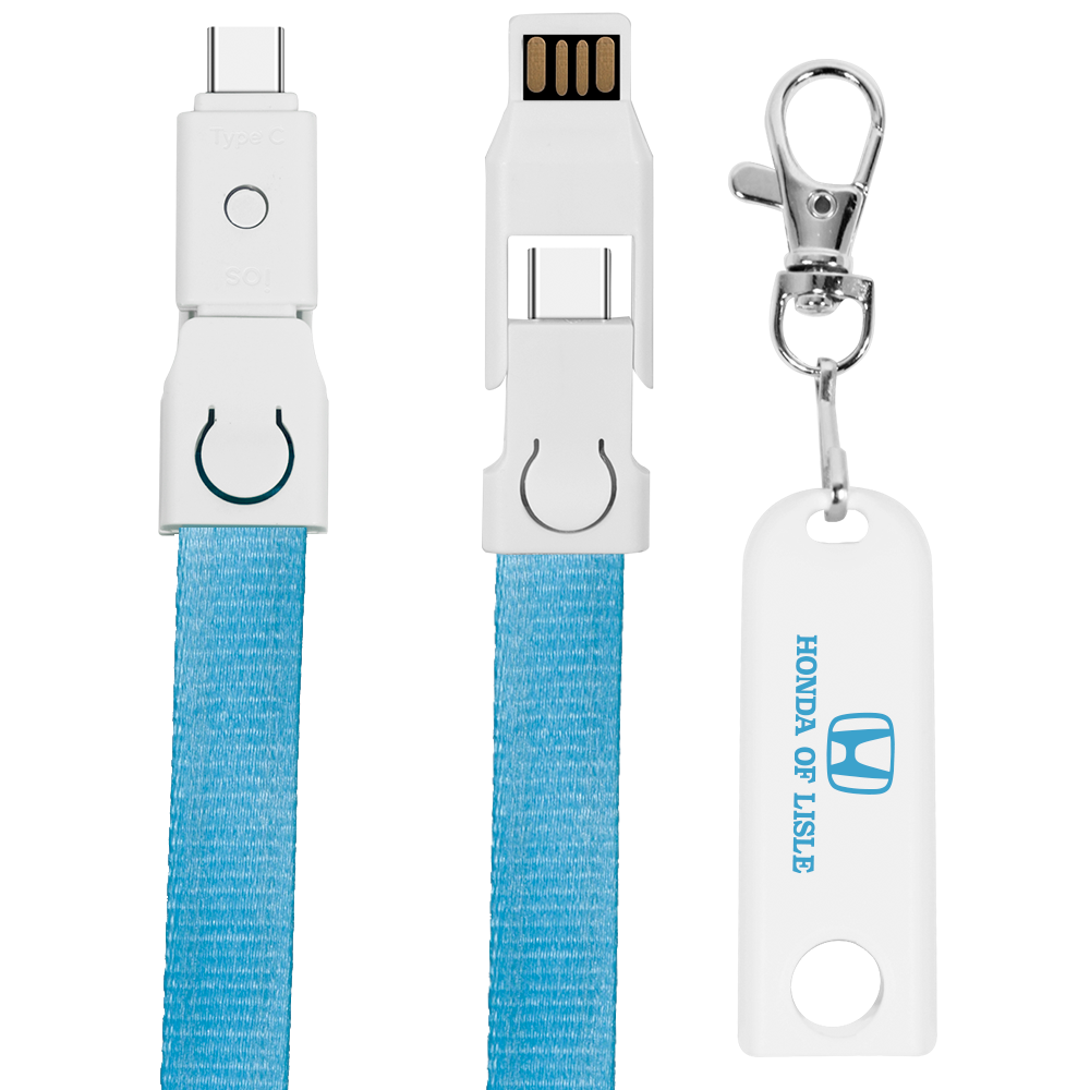 Justine Street 900cm Lanyard, 4in1 Charging Cable w/ USB Tip and Type C 9