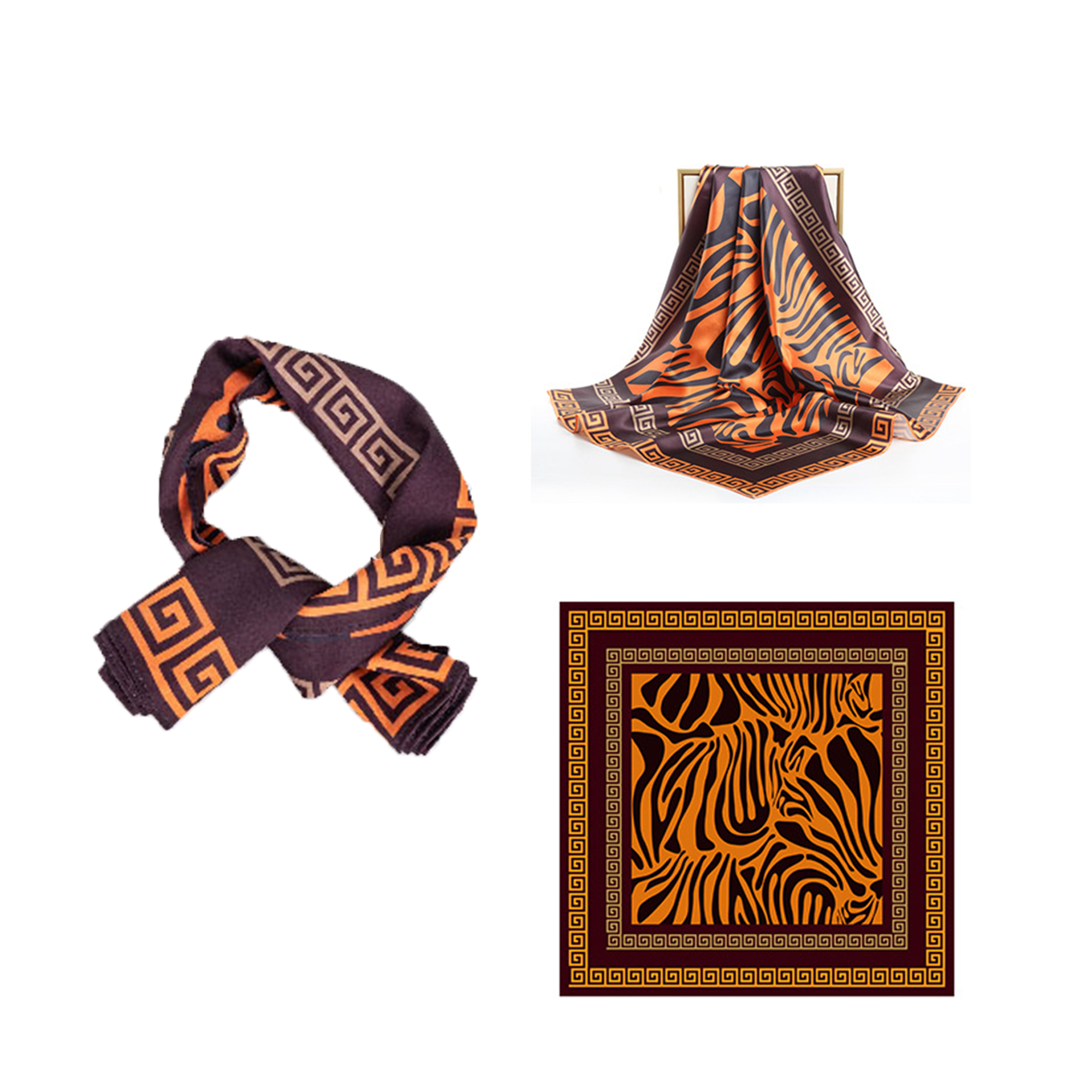 MOQ 50 Large Silk Scarf in Square Shape 2