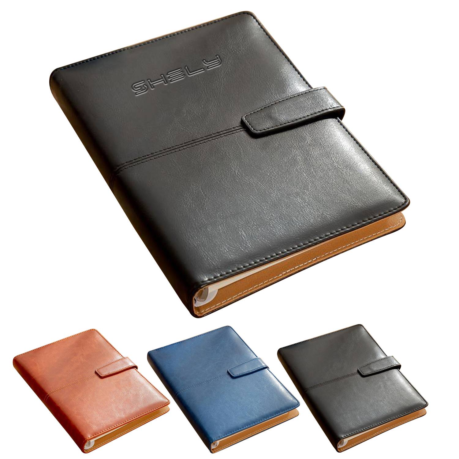 PU Leather Hardcover Refillable 6 Rings Office Notebook 1