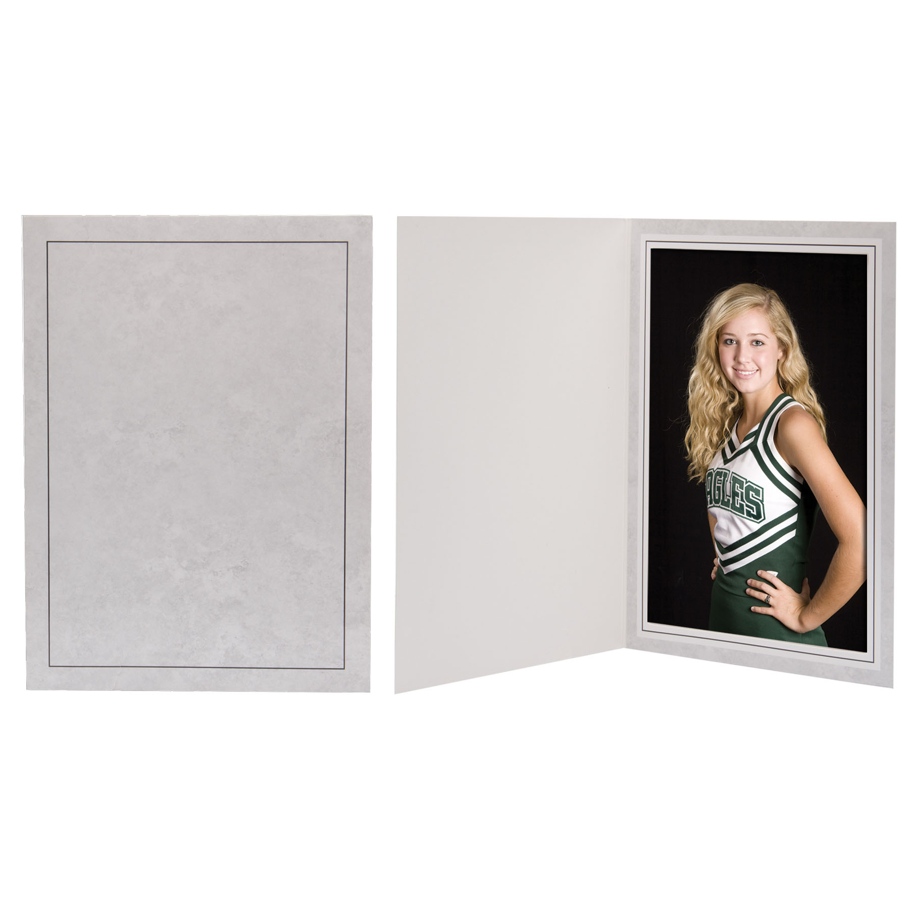 5 x 7 Gray Marble Photo Folder 2