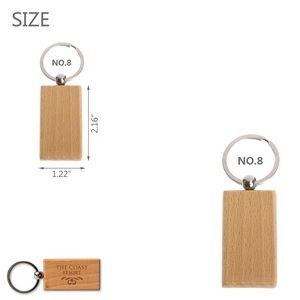 Customizable Wooden Multi Shapes Keychain 11