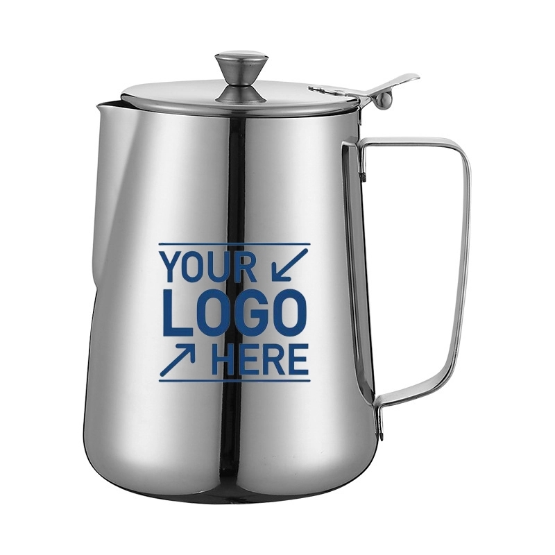 304 Stainless Steel Milk Frothing Cup with Lid 2