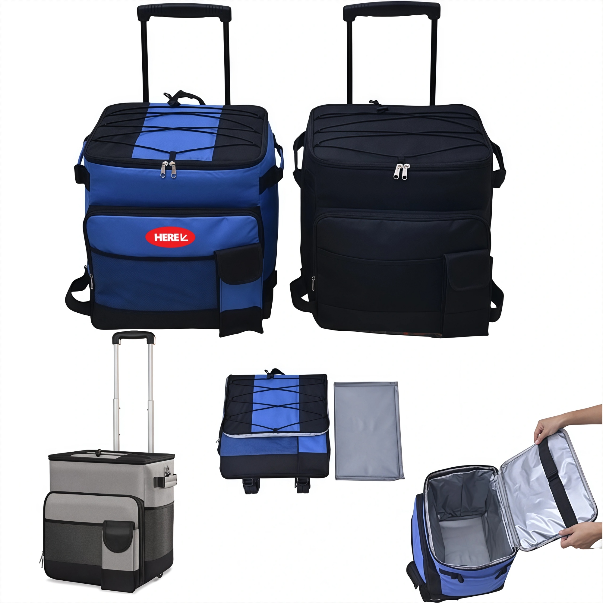 Portable Roller Coolers with Foldable Handle 2
