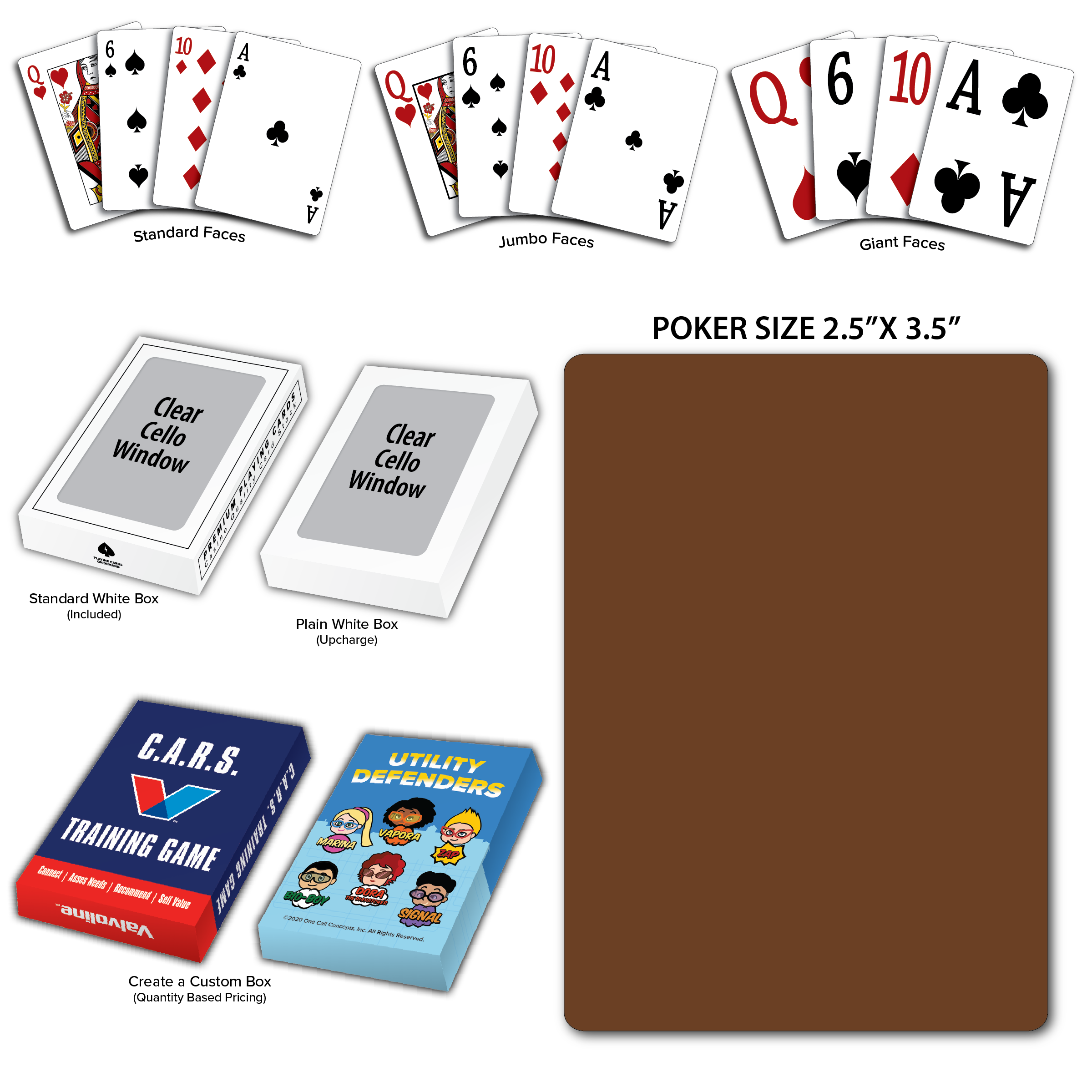 Solid Back Brown Poker Size Playing Cards 3