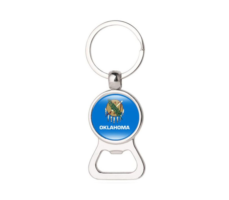 Round Metal Bottle Opener Keyring 3