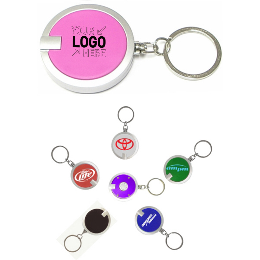 Deluxe coaster shape round mini flashlight keychain 2