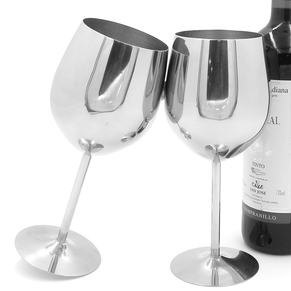 18.5oz PG Stainless Steel Stem Wine Goblet Glass 3