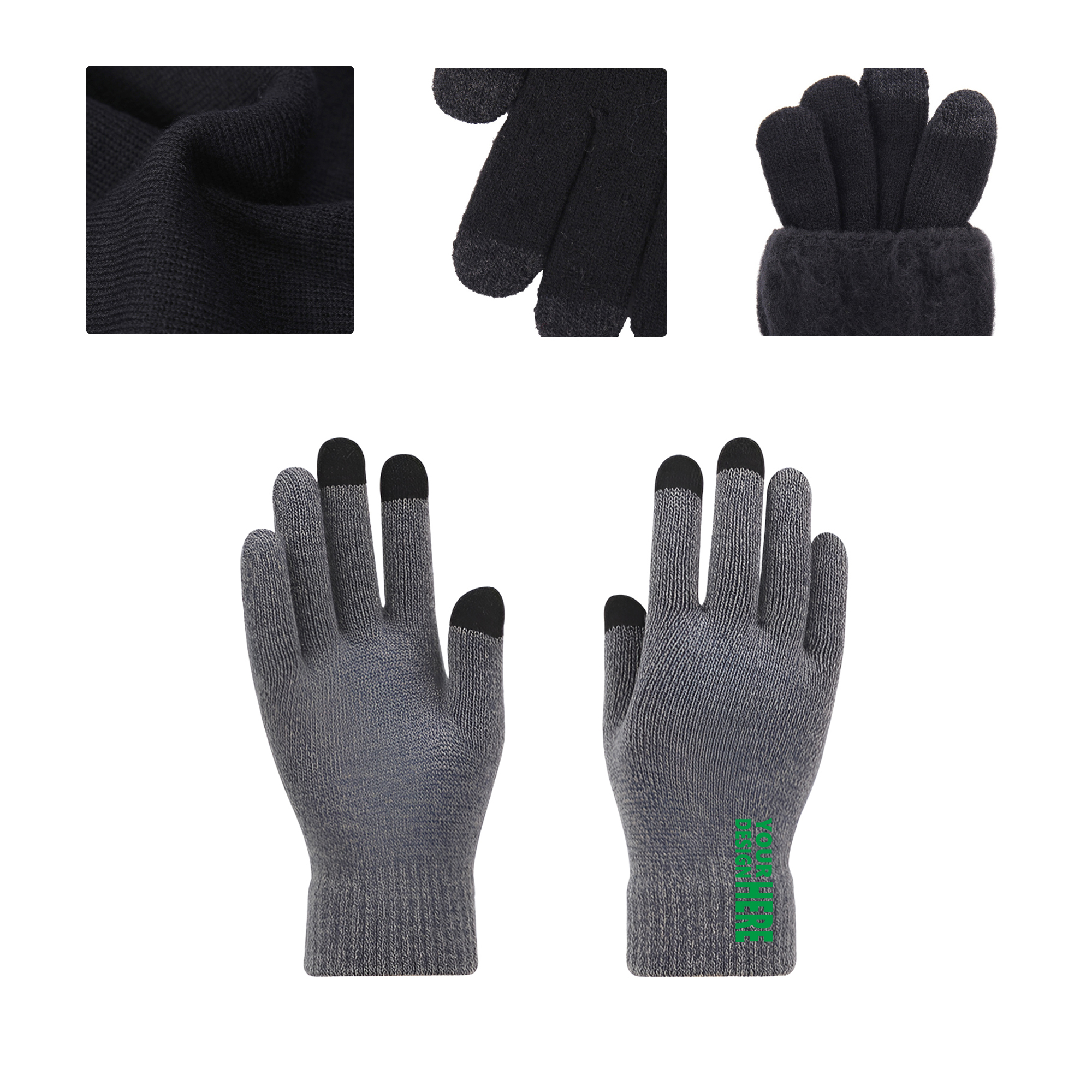 MOQ50 Knitted Touchscreen Gloves For Winter Use 2