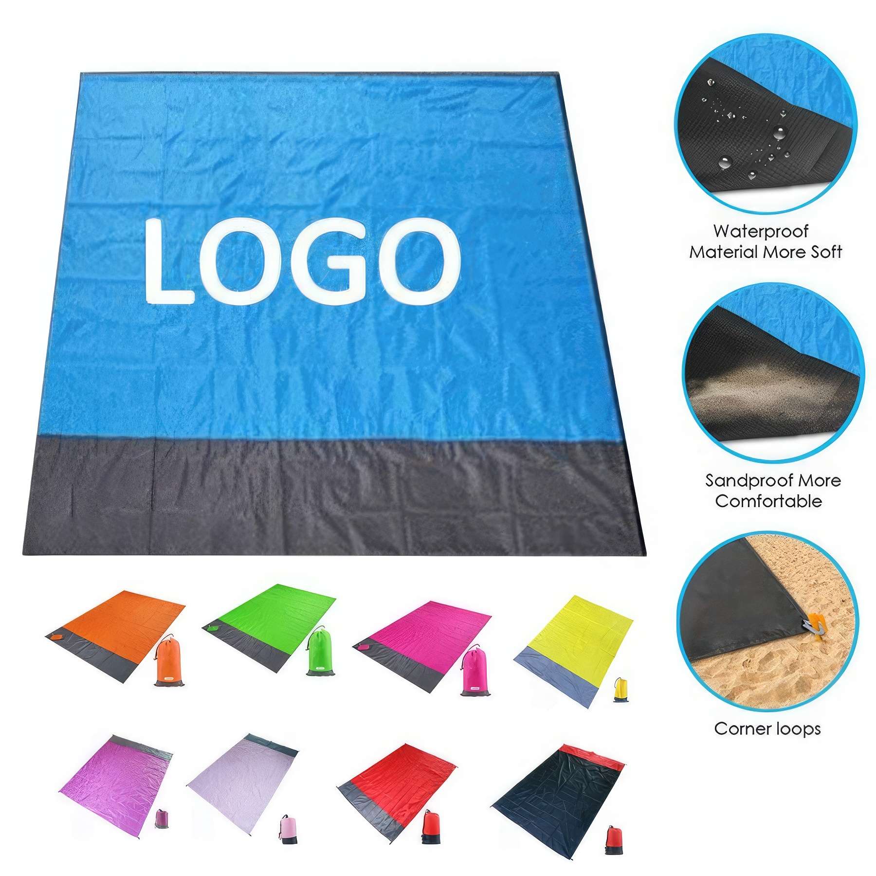 Foldable Waterproof Sandproof Beach Mat 2