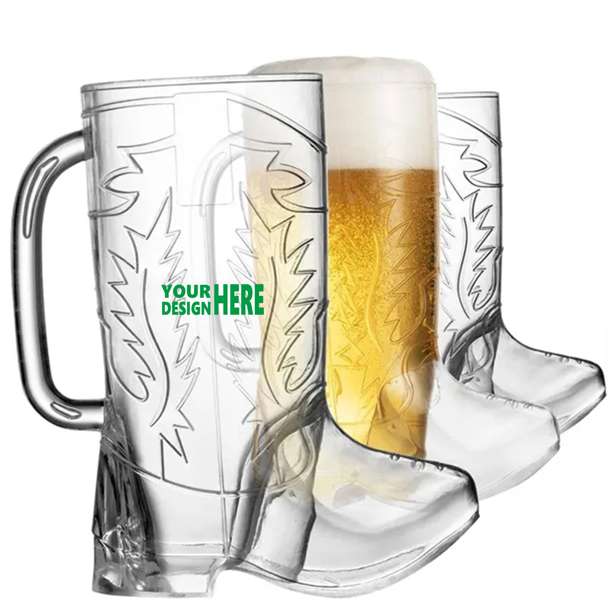 Boot Cups17Oz Cowboy Plastic Drink Mugs 2