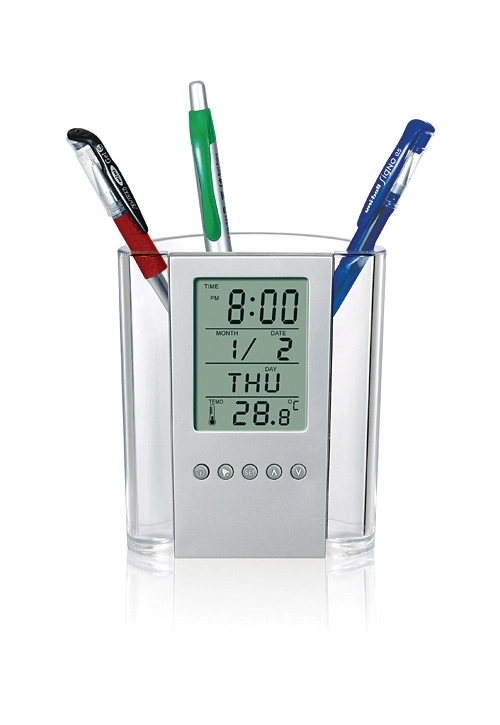 Executive Pen & Pencil Cup with Digital Calendar 4