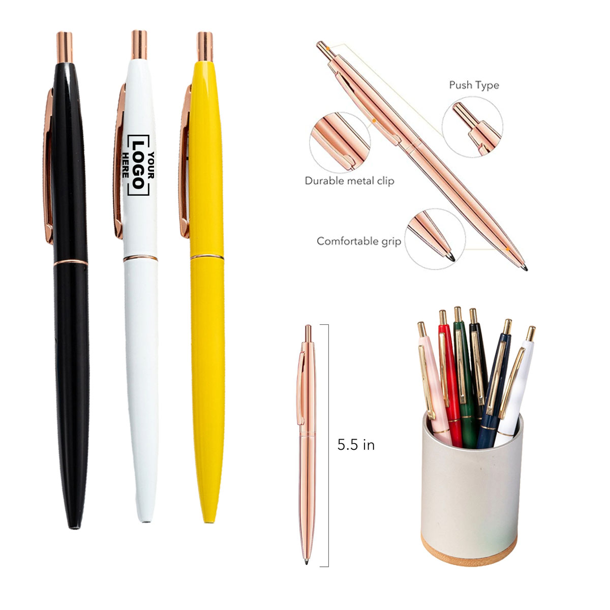 Colorful Click Plastic Ballpoint Pen 5