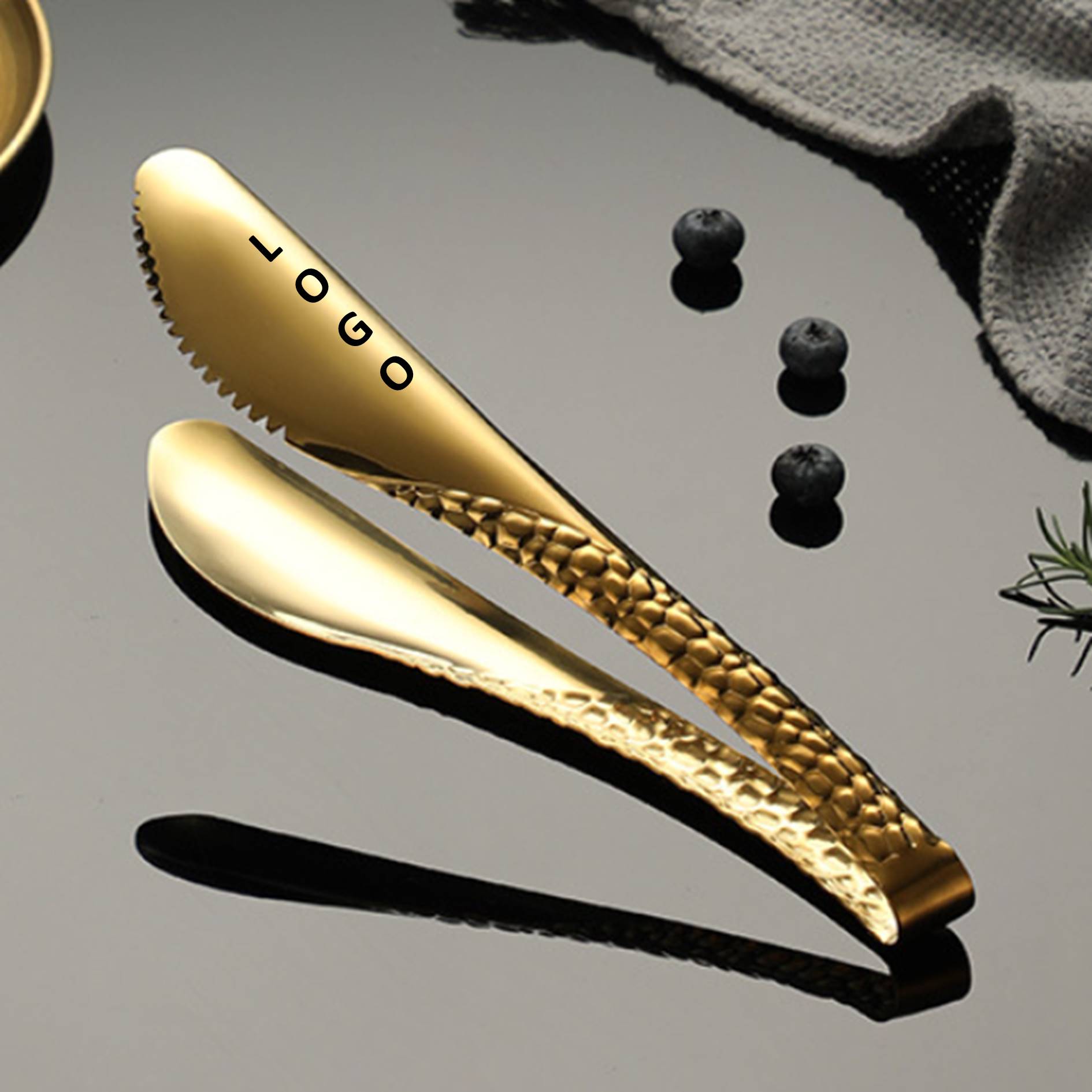 10.4 Inch Gold Salad Tongs 2