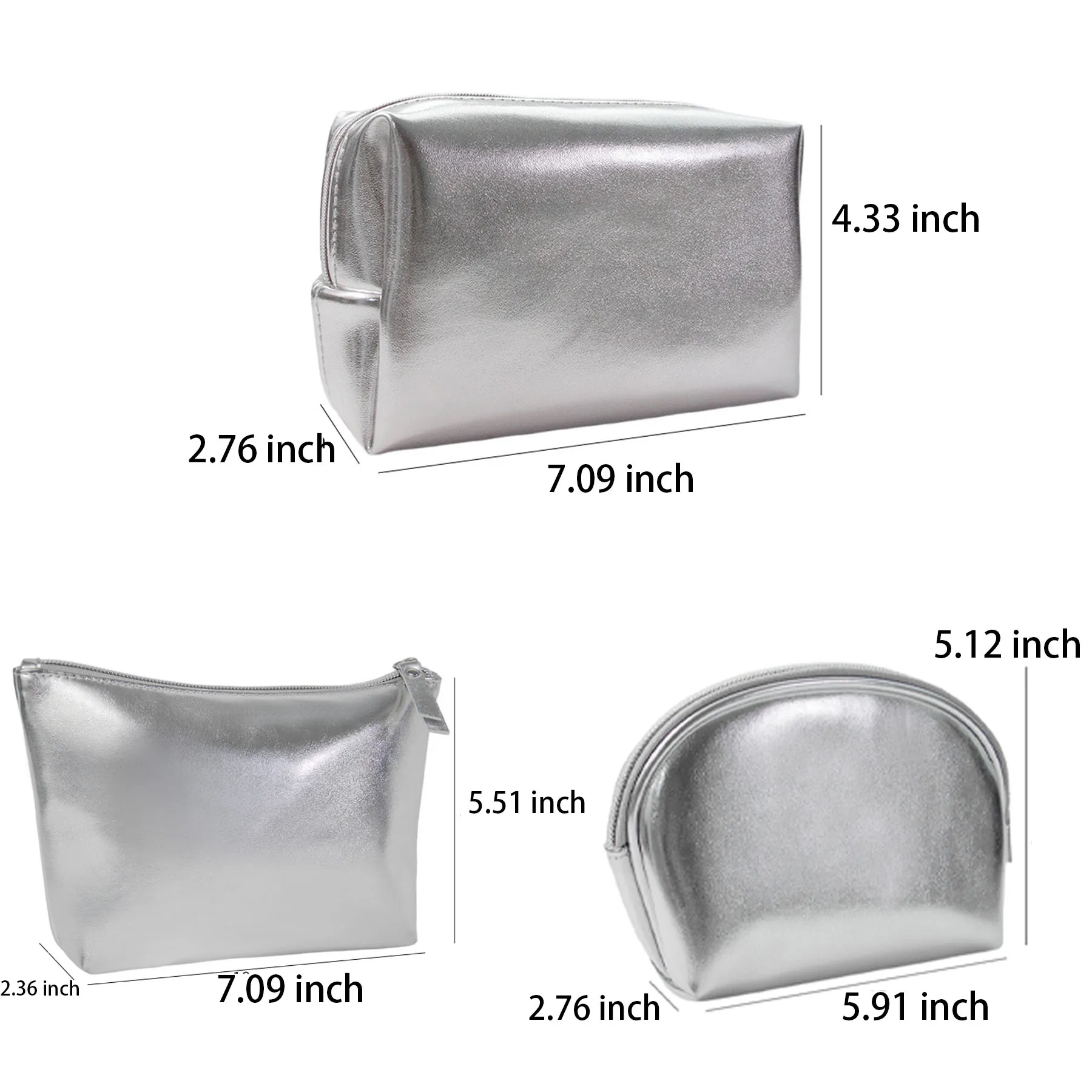 Silver Waterproof Portable Cosmetic Bag 2