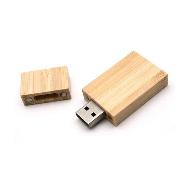 1 GB Rectangular Wooden USB Flash Drives w/ Magnetic Closure 2