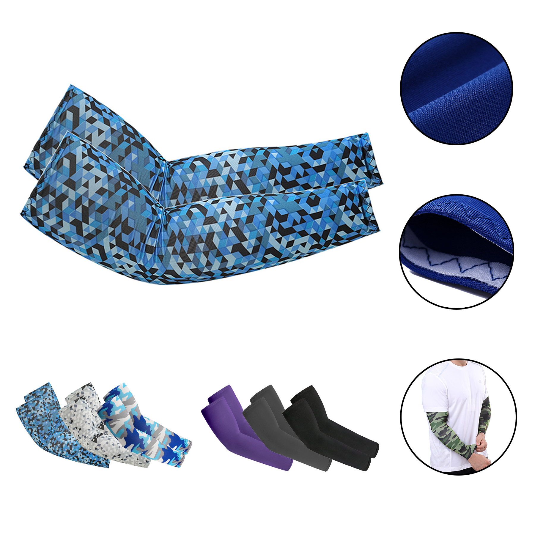 UV Protection Ice Silk Arm Sleeve for Men Women 2