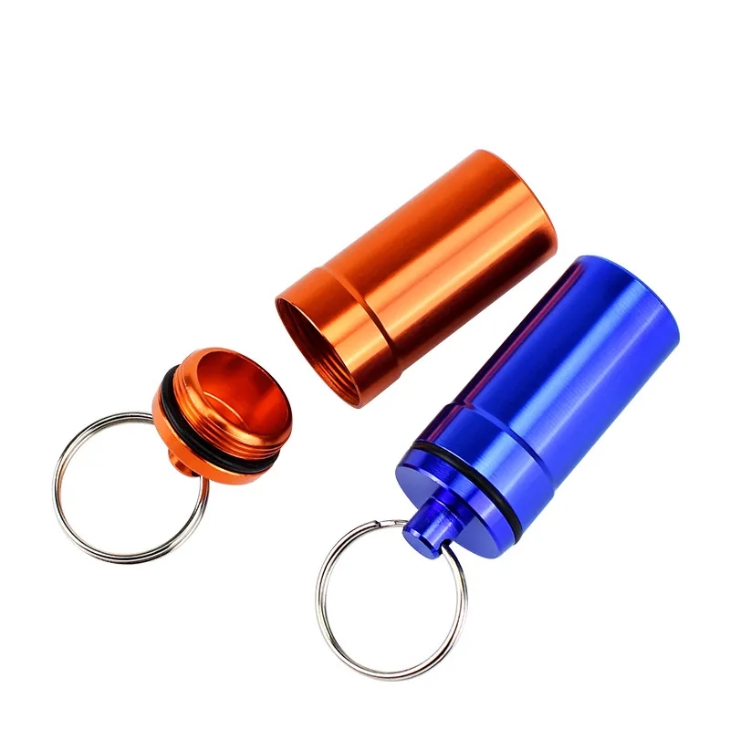 Metallic Aluminum Pill Bottle Keychains 4