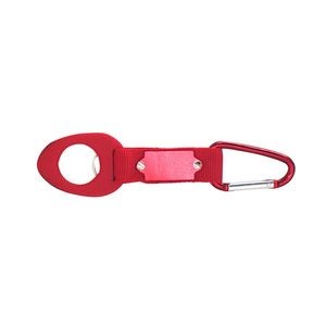 Functional Carabiner Keyring Bottle Holder With Strap And Metal Plate 5
