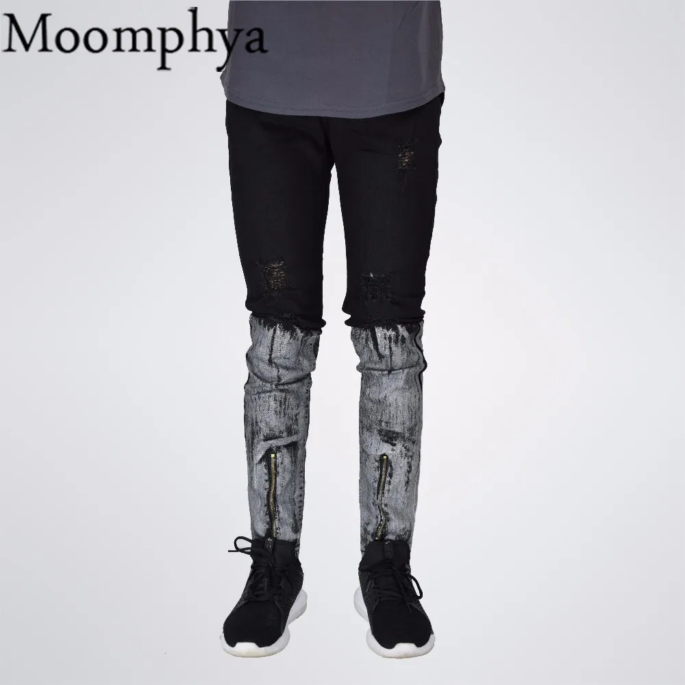 Men's Distressed Ripped Skinny Biker Jeans 3