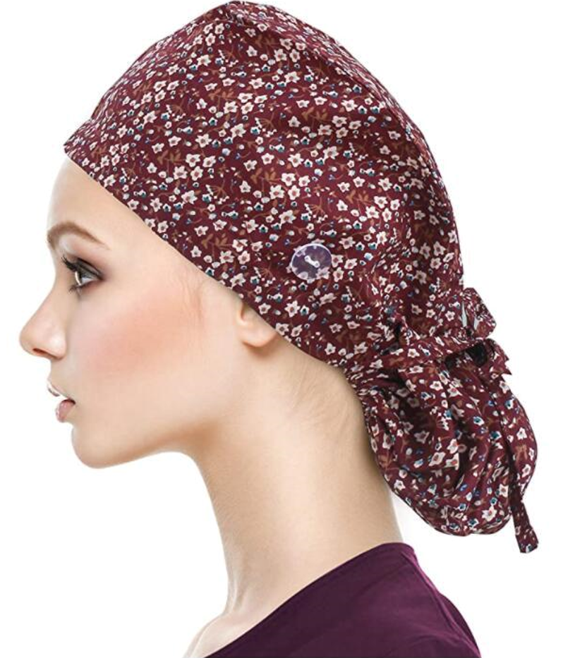 Ponytail Long Hair Tie Nurse Cap Cotton Cap 2
