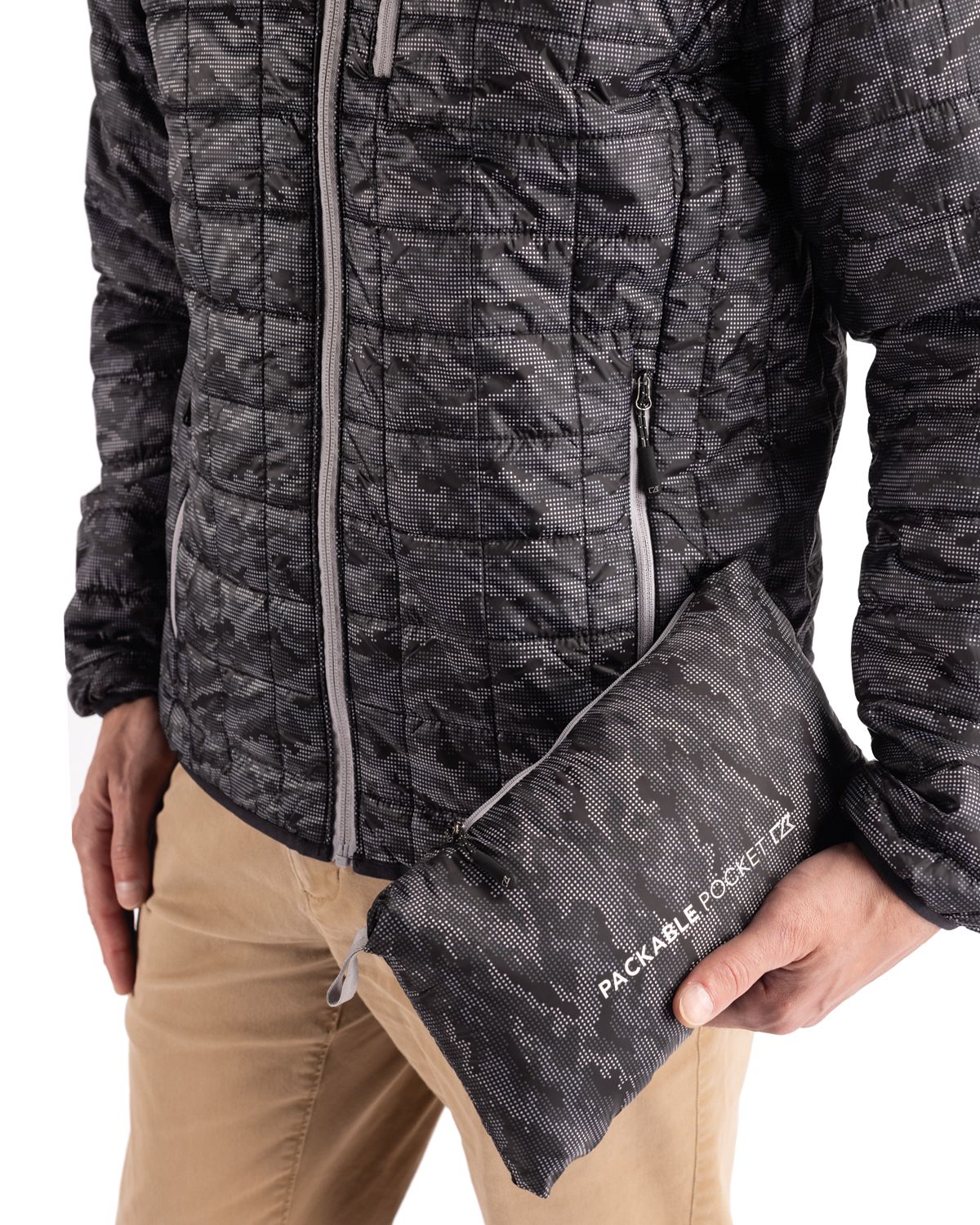 Rainier PrimaLoft Mens Eco Insulated Full Zip Printed Puffer Jacket