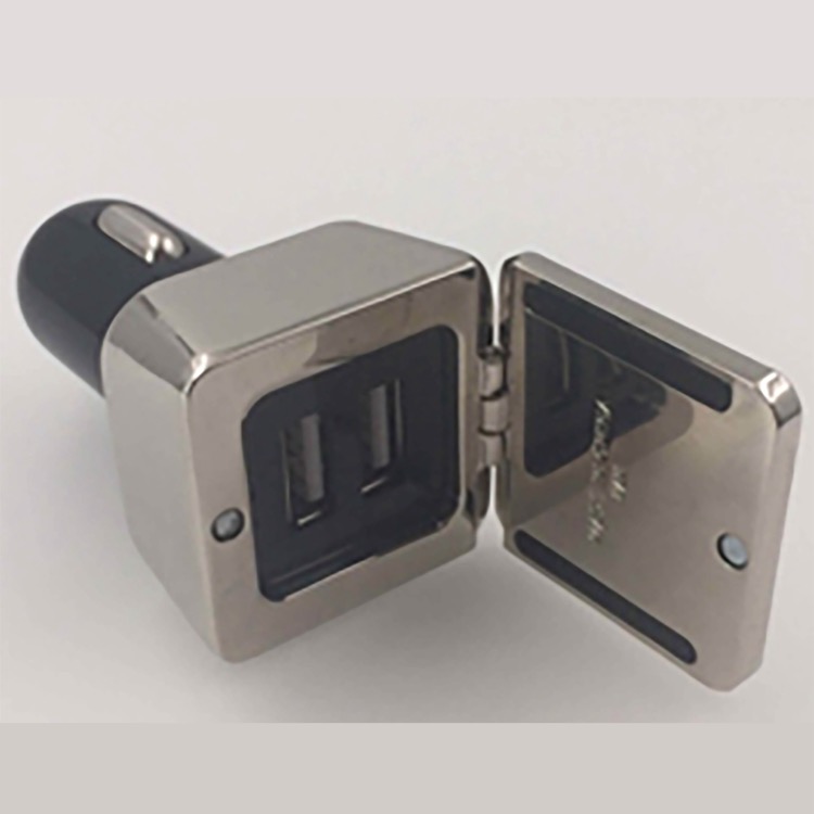 Dual Square Metal Car Charger 2