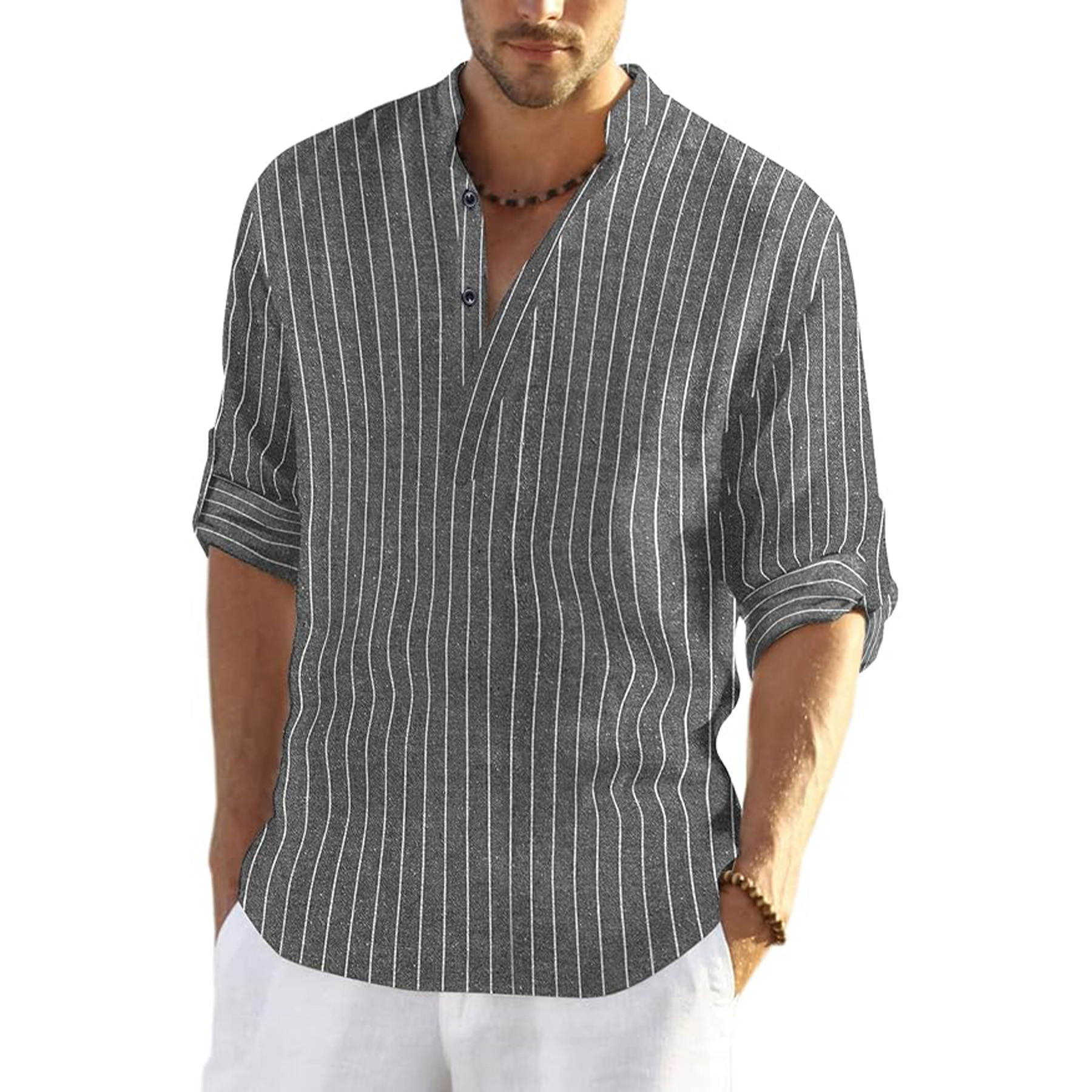Men's Cotton And Linen Casual Shirts 2
