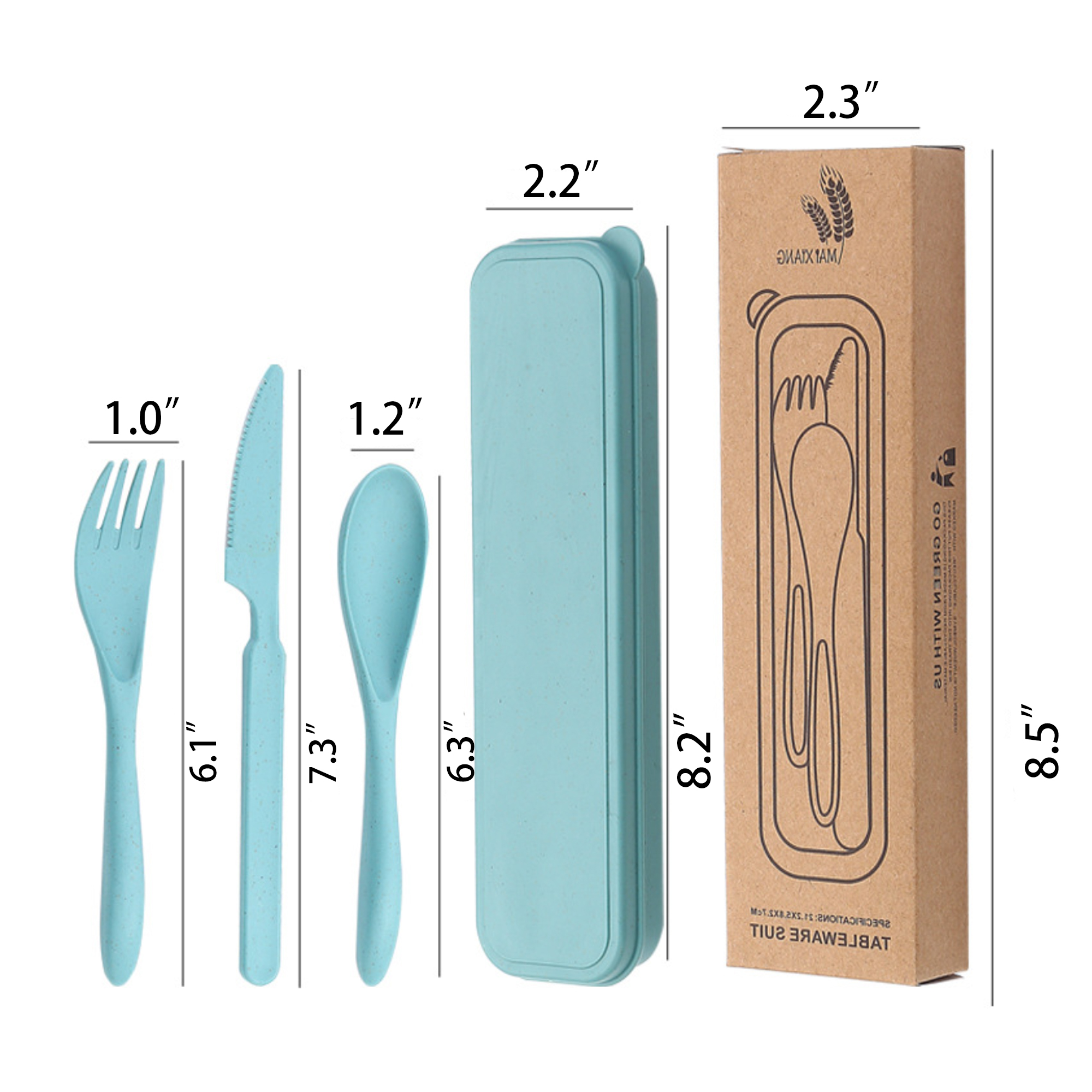 3 in 1 Wheat Straw Cutlery Set 5