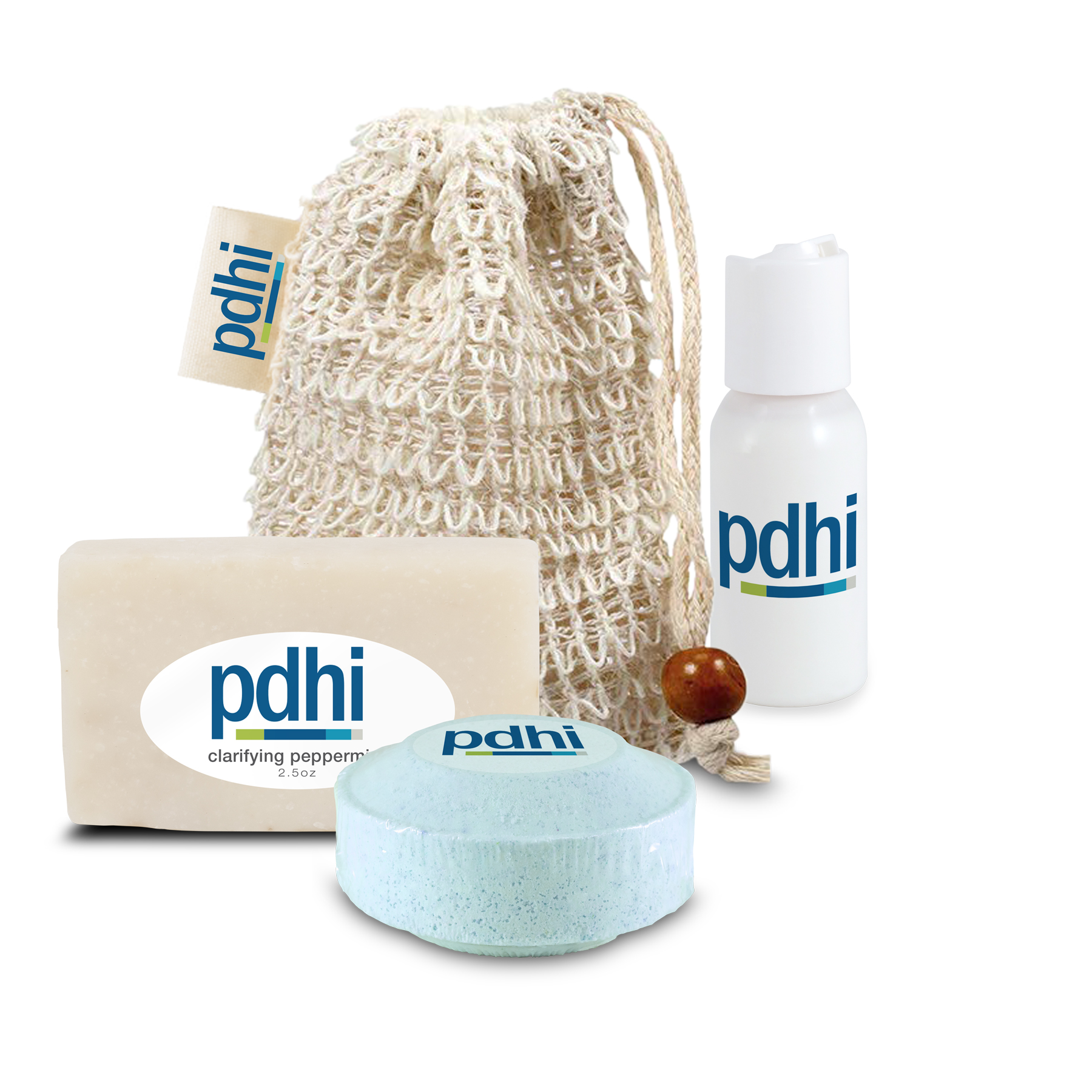 Loofah Bag with Mini Soap, Shower Steamer, and Lotion 1